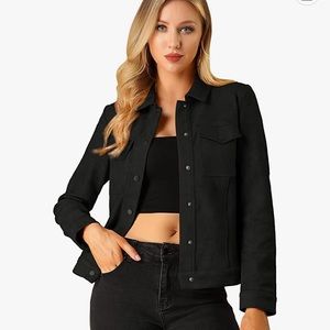 Black Suede Allegra K Jacket
